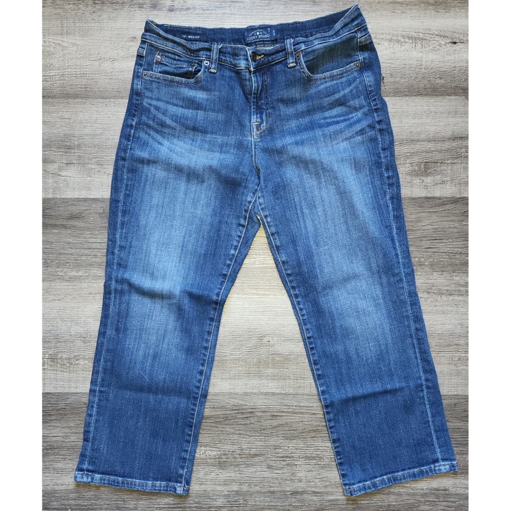 Lucky Brand Women's Easy Size‎ 10/30 Rider Crop Medium Wash Blue Jeans
